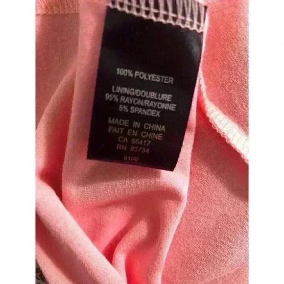 Carre Noir Large Pink Floral Sheer Layered Chiffon Blouse Lined L/S - Picture 6 of 6